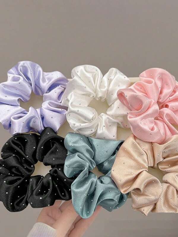 6pcs Classic High-End Hair Scrunchies, Sausage Ponytail Holders For Women, Sport, Hair Ties, Scrunchy Hair Ties