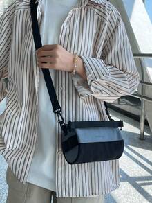 1 件时尚休闲男士斜挎包-韩版单肩包-多隔层大容量背包-手提包 - 彩色 - 查看 8