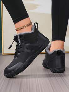 Damen Winter Outdoor Schneestiefel, modische High-Top Stiefeletten, dick und warm, locker und bequem für Outdoor-Wanderungen