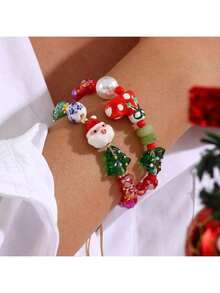 1 chiếc vòng tay trái tim nơ anh đào vàng thủ công, vòng tay xích lớn, trang sức xuân/hè - Nhiều màu - Xem 5