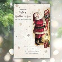 1/2/5/10 件迷人的圣诞贺卡，带信封、圣诞老人和雪花设计 | 为您的嫂子或兄弟送上完美的节日祝福 | 节日红色和金色，配有季节性装饰、节日贺卡、批量圣诞礼物、礼品卡、节日贺卡、季节性问候、优雅的节日贺卡、节日艺术品、优质卡片纸、圣诞文具、朋友和亲戚、家庭问候 - 彩色 - 查看 2