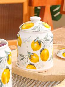 1 套带盖陶瓷罐，多用途储存罐，可盛放咖啡、零食、谷物、糖果、饼干，适合居家、户外、婚礼、派对、礼物、生日、圣诞节