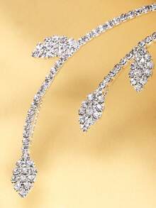 1 件可调节锆石花朵颈链配饰女士 - XL2763銀色 - 查看 4