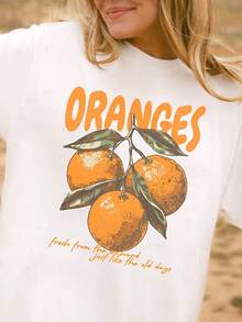 Sunkissed Orange Vintage   Orange Citrus Fruit Graphic T-Shirt  R Aesthetic Orange Outfit For Wo  Summer Gift For Fruit Lovers - Blanco - Ver 1