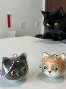 1 قطعة صندوق عرض شفاف لتخزين شعر القطط، ملحق معلق لجمع شعر القطط، قلادة كرة شعر القطط، اكسسوارات هالوين، هدايا عيد المعلم، هدايا عيد الميلاد، اكسسوارات حقيبة، سلاسل معلقة مع حامل بطاقة هوية، اكسسوارات السيارة