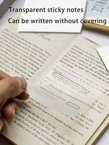 200 Sheets Transparent Sticky Notes - Clear Sticky Notes Waterproof Self-Adhesive Translucent Sticky Note Pads For Books Annotation And Journaling, Clear Sticky Notes For School & Office