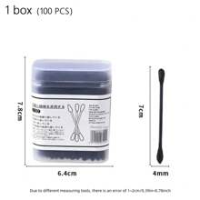 300/200/100 Double-Ended New Black Cleaning Swabs In A Box,New Clean Box,Double-Ended Disposable Cleaning Swabs For Blackheads,Double-Ended Design Making It Easier To Clean The Ears. Hygienic Cleaning Swabs For Household Makeup Removal.