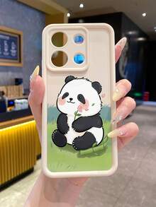 1 قطعة غطاء هاتف واقي بتصميم بسيط لدب يستحم بلون بيج سميك مقاوم للصدمات بتغطية كاملة، خيار أنيق للمستخدمين، متوافق مع أجهزة أبل/إنفينكس/فيفو/أوبو