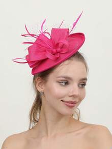 1pc Halloween Headwear Fascinator Headband Clip Hair Accessories For Women Kentucky Headwear Derby Pillbox Hat For Artificial Feathers Cocktail Wedding Tea Party Hat, Autumn, Top Hat, Rave, Bride To Be, Tiny Hats, Mini Fascinator, Mini Top Hat , Mini Cap, Gifts