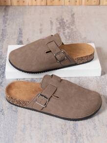 Men's Spring To Summer Casual Slip-On Sandals - Retro Fashion Flat Indoor/Outdoor Slippers With Adjustable Strap, Non-Slip Design, Comfortable For All Seasons, Sturdy Construction, Available In Thermal Lined Autumn/Winter Version And Non-Lined All-Season Version - Brown - View 6