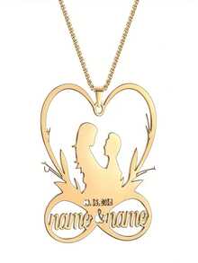 Customized Name Couple Necklace, Romantic Love Pendant, Stainless Steel Personalized Jewelry, Perfect Valentine's Day Gift