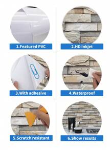 7/21pcs Artificial Ceramic Tile Wall Stickers, 3D Wallpaper, Waterproof Bathroom Tile Stickers, Kitchen Oil-Proof Tile Stickers, Vinyl Wallpaper, Wall Murals, Wall Decor - Multicolor - View 6