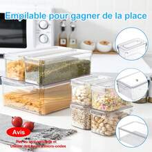THELIFE 7/14 paquete de organizadores apilables para refrigerador, organizadores de refrigerador y almacenamiento de cocina transparentes, encimeras, gabinetes, refrigerador, bebidas, frutas - transparente - Ver 10