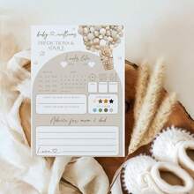 20 件法式预测宝宝熊 - 有趣的性别揭示游戏与问题 - 带有熊和幼崽的糕点设计 - 带有签名空间的法式卡片 - 送给准父母的珍贵纪念品 - 彩色 - 查看 13