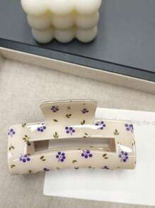 1PC Blueberry Printed Rectangular Hair Clip - Retro Plant Design Acrylic Anti-Slip Women's Hair Accessory, Perfect For Daily Wear, Picnics And Bridal Hairstyles And Hair Accessories Hair Claws Claw Clips Hair Clips Hair Jaw Clip Hair Clamps Hair Clutch Hair Catcher Clip Fall Winter For Vacation Outfits Woman
