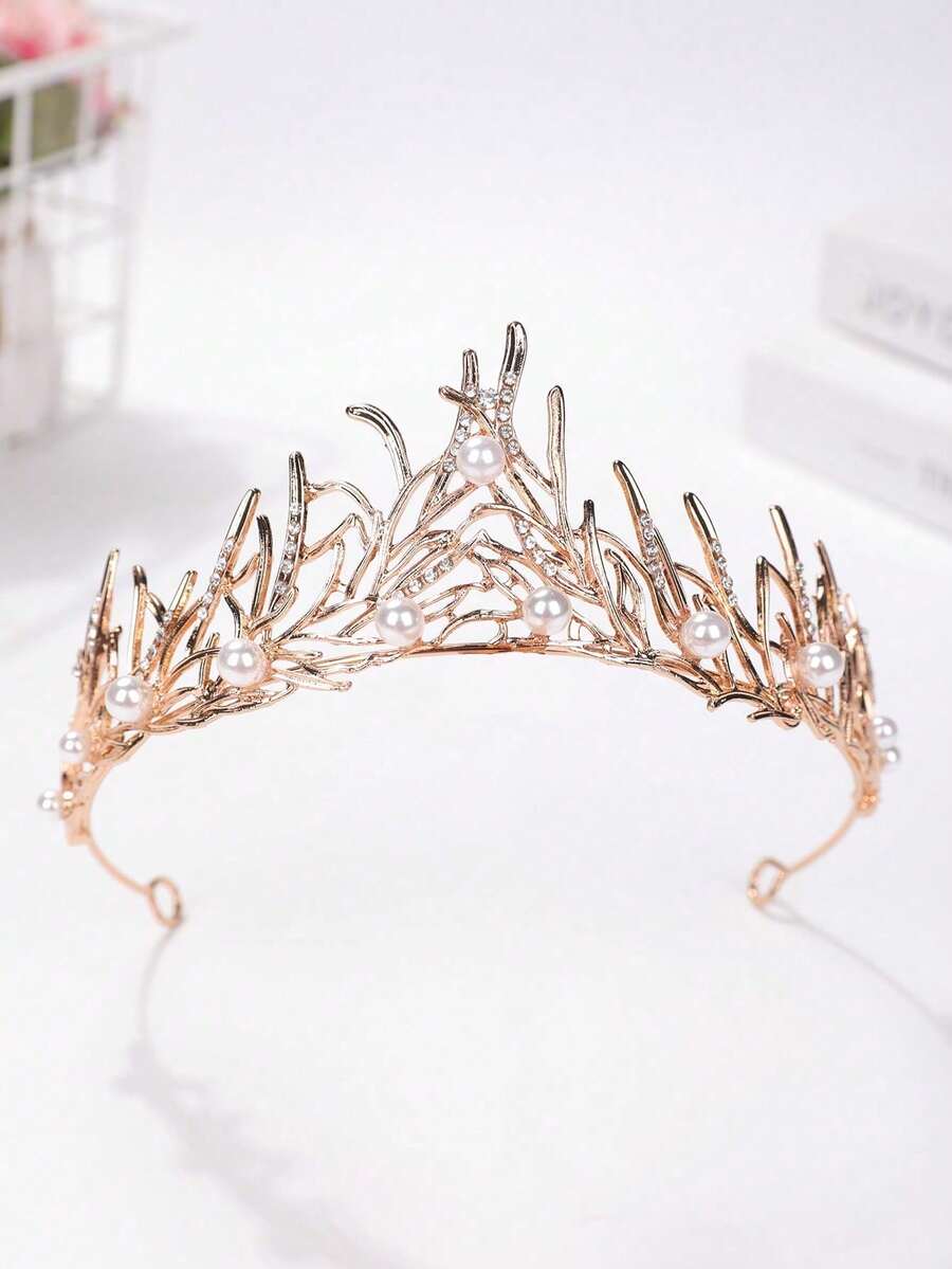 Vương miện pha lê nhiều màu sắc và ngọc trai thời trang dành cho cô dâu/công chúa, phụ kiện tóc cưới bán chạy nhất dành cho nữ, phụ kiện ngày Valentine. - Nhiều màu - Xem 1