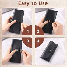 2/6/8Pcs Adjustable Snap Purse Locks - Faux Leather Sew-On Closures With Assorted Color Buttons For Handbags & Clutches