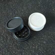 1pc Mini Portable 2-Layer Grinder, 40mm Plastic Material, Black/White Color Options - Multicolor - View 2