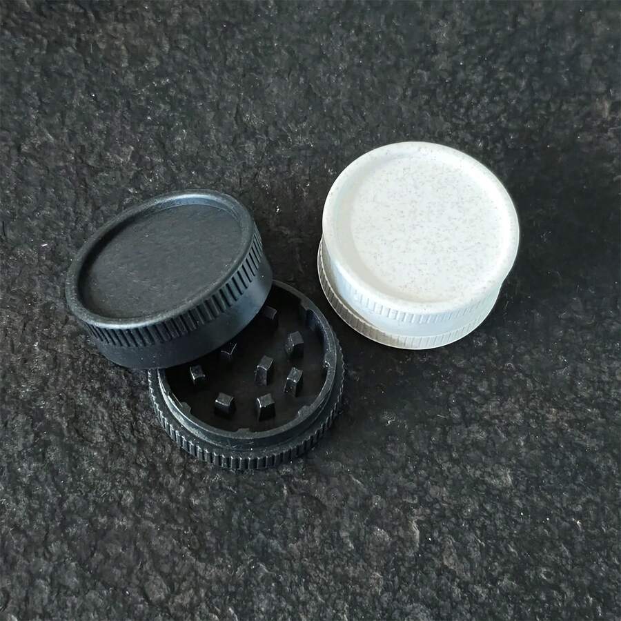 1pc Mini Portable 2-Layer Grinder, 40mm Plastic Material, Black/White Color Options