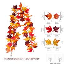 1pc Autumn Maple Leaf Decor, Autumn Maple Leaf Pumpkin Berry Wreath, Home Wedding Fireplace Farm Harvest Decor, Indoor Outdoor Porch Decoration, Thanksgiving, Christmas Decor