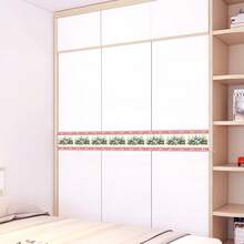 1 Roll Romantic Self-Adhesive Wallpaper Border, Pink & White Floral Pattern, Peel And Stick Border Trim, 4.72 X 118.11 Inch, Waterproof Home Decor, Removable Border Sticker, Concealer Strip, For Kitchen Door Frames Mirror Edges, Bohemian Room Decor