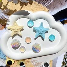 14 piezas de dijes en forma de estrella de mar azul y amarilla, ola, corazón y cuadrado, accesorios multiusos DIY para zapatos, ideales para zapatos de playa, zapatos de jardín, sandalias, mejor regalo para vacaciones