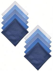 10 paquetes de pañuelos absorbentes de poliéster de unicolor clásico, pañuelos cuadrados pequeños y suaves para que las mujeres mayores se limpien el sudor - Multicolor - Ver 13