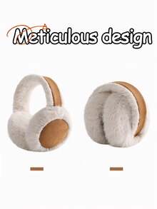 1pc Earmuffs For Women, Winter Warm Ear Warmers With Soft Faux Fur, Foldable & Comfortable Ear Muffs, Perfect For Cold Days, Hiking, Casual Outfits,Thermal Lined And Thickened - Multicolor - View 6