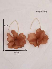 Petal Drop Earrings - 橘子 - 查看 3