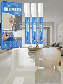 One-Piece Package, Two Pieces Package White Tile Grouting Paint Marking: Waterproof Tile Grouting Colorant And Sealant Pen, For Cleaning Floors And Whitening Agents, White Grouting Pen. White Tile Grouting Paint: Waterproof Grouting Paint Pen, Whitening Agent And Grouting Sealant Marking, For Cleaning Grouting Lines - White Grouting Pen.