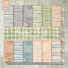 36 Sheets 6inch (Colorful Striped Plaid Polka Dot) Scrapbooking Paper, Suitable For Bullet Journals, Collages, Greeting Cards, Backgrounds, And Crafts - Multicolor - View 1