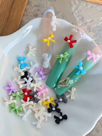 30个Y2K美学随机混搭蝴蝶结美甲装饰DIY美甲饰品美甲宝石美甲用品