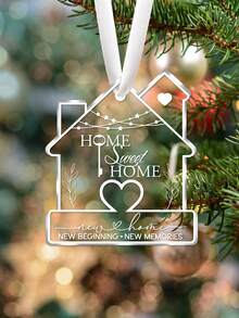 New Home Christmas Ornament,Sweet Home Acrylic Ornament, New Home, New Beginning, New Memories, Christmas Home Hanging Ornament, Moving House Gift For Family, House Warming Gifts, Christmas Holiday Party Decoration, Christmas Tree Ornament Home Decor Christmas Decorations Room Decor