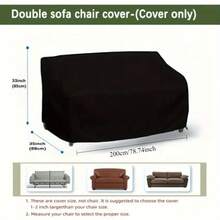 420D Garden Sofa Cover - Black Polyester, Drawstring Design, Indoor/Outdoor Use, All-Season Protection For Patio, Terrace & Pool Furniture