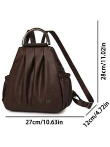 Fashion Backpack For Women Luxury Designer Rucksack Retro Style Ladies Multi-Functional Shoulder Bags Teenager Casual Travel - Coffee Brown - View 4