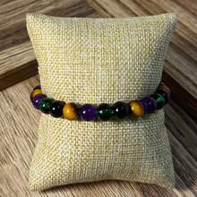 招财手链，手工编织，虎眼石及其他天然宝石，寓意招财纳福。适合日常佩戴，亦可作为节日礼物。 - 多色 - 查看 6