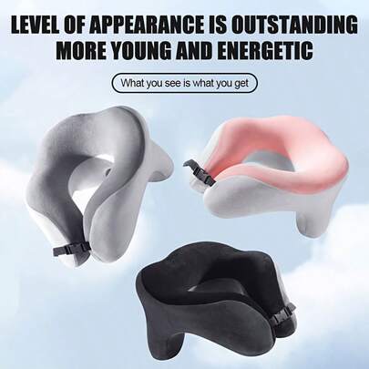 1pc New U-Shaped Pillow, Travel Neck Pillow, Airplane Pillow, Neck Support Pillow, Memory Foam Rebound Neck Pillow For Car And Travel