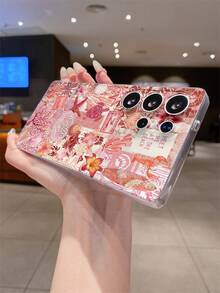 1 pieza Funda de teléfono transparente de TPU suave con diseño de concha, tortuga marina y flor de coral, anti-arañazos, anti-huellas dactilares, protección de la lente de la cámara, compatible con Apple, Nothing, Pixel, INFINIX, Redmi