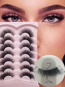 21对女士卡通浓密黑色恶魔假睫毛整片自然小恶魔睫毛款式 - 黑色 - 查看 2