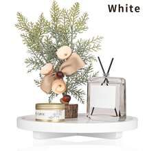 Plateau décoratif rond en bois, organisateur de comptoir de salle de bain, décoration de cuisine de style ferme. Rehausseur en bois pour savonnière, parfum, bougie, éponge - Multicolore - Voir 13