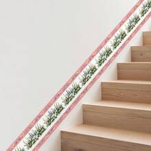 1 Roll Romantic Self-Adhesive Wallpaper Border, Pink & White Floral Pattern, Peel And Stick Border Trim, 4.72 X 118.11 Inch, Waterproof Home Decor, Removable Border Sticker, Concealer Strip, For Kitchen Door Frames Mirror Edges, Bohemian Room Decor