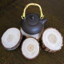 Fette di legno di pino naturale - Sottobicchieri in legno rustico con bordo in corteccia, decorazioni natalizie fai-da-te e decorazioni artigianali, cerchi non trattati incisibili come ornamenti