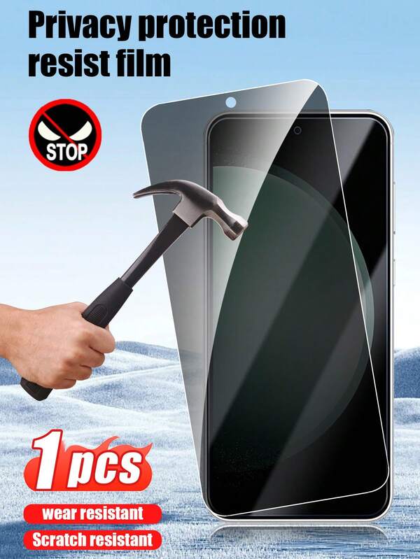 1pc Privacy Anti-Spy Tempered Glass Screen Protector, Compatible With Samsung Galaxy S20 FE, S21 FE, S23 FE, A02, A02S, A03, A03S, A04, A04S, A05, A15, A23, A24, A25, A31, A34, A35, A50, A50S, A54, A55, A72 Series Screen Protection Essentials, Applicable To Daily Shield, Office, Home Privacy Screen Protector Phone Screen Protector Phone Accessories Waterproof Shockproof Anti-Fall Scratch Resistant