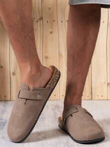 Men's Spring To Summer Casual Slip-On Sandals - Retro Fashion Flat Indoor/Outdoor Slippers With Adjustable Strap, Non-Slip Design, Comfortable For All Seasons, Sturdy Construction, Available In Thermal Lined Autumn/Winter Version And Non-Lined All-Season Version - Brown - View 4