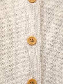 Handmade Knitted Strawberry Pattern Crew Neck Sweater For Baby Girls - Apricot - View 5