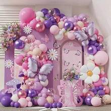 16/50/40/70 pièces Ballons en latex rose et violet, tailles 12" et 10", rose métallique et violet, convient pour l'anniversaire de fille, baby shower, mariage, fête des mères, Pâques, Noël, fête de princesse, anniversaire, remise des diplômes, pendaison de crémaillère et fête de filles, anniversaire - Multicolore - Voir 3