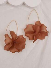 Petal Drop Earrings - 橘子 - 查看 1