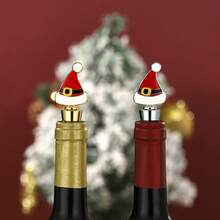 Weihnachts-Weinverschluss, Weinflaschen-Versiegelung, Weihnachtsmützen-Weinverschluss, kleines Weihnachtsgeschenk - Verschiedenfarbig - Übersicht 3