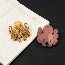 Semne de carte metalice vintage cu caracatiță, design 3D cu tentacule, clipsabile robuste, potrivite pentru lectură cu tematică oceanică și colecții artistice, puțină fericire pentru șoarecii de bibliotecă și iubitorii de caracatiță pentru a decora paginile cărții