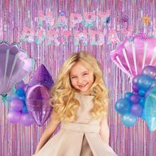 1 件激光雨幕 / 2 件/3 件（蓝色激光 + 香槟色套装）/ 2 件（香槟色雨幕）闪亮金色生日派对装饰背景、乔迁、周年纪念、婚礼装饰，增添欢乐气氛 - 淡紫色 - 查看 11